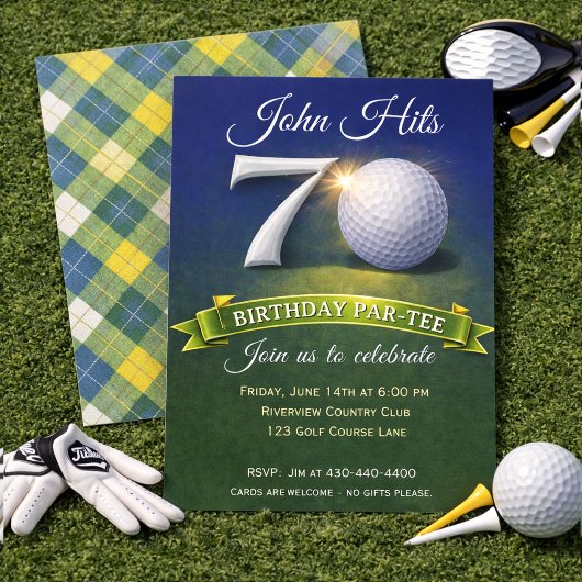 70th Birthday Golf Theme  Kaart