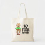 70th Birthday Grumpy Old Man Tote Bag<br><div class="desc">70th Birthday Officially A Grumpy Old Man funny design featuring a cartoon,  old man. Great for someone turning seventy. A funny,  gag gift for a seventieth birthday.</div>