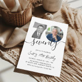 70th Birthday Invitation Two Photo Adult Birthday