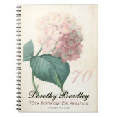 70th Birthday Party Hydrangea Custom Guest Book Notitieboek (Voorkant)