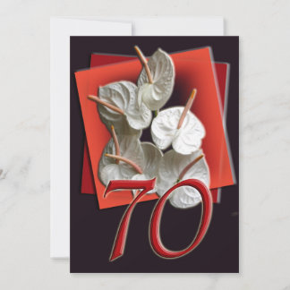 70th Birthday Party Invitation - Antheriums Kaart