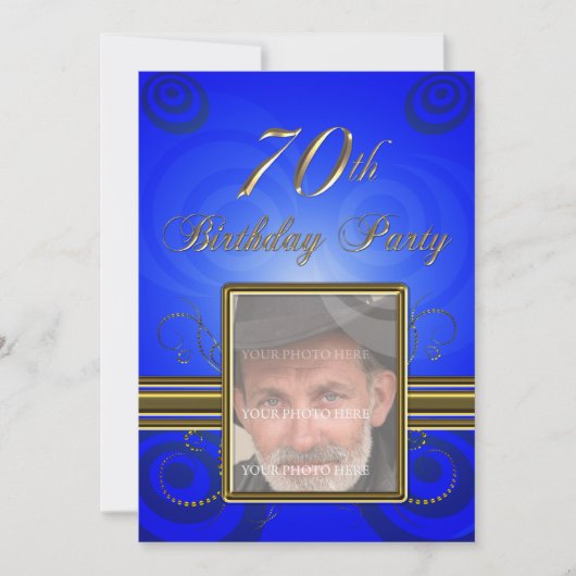 70th Birthday party Invitation Kaart (Voorkant)