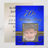 70th Birthday party Invitation Kaart (Voorkant / Achterkant)