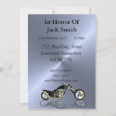 70th Birthday party Invitation with a motor Kaart (Achterkant)