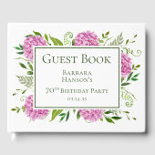 70th Birthday Pink Hydrangeas Gastenboek (Voorkant)