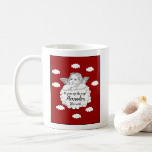 70th Birthday Red Christelijk Angel Voeg naam toe Koffiemok