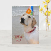 70th Birthday Retriever Kaart (Gele Bloem)