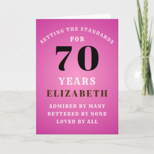 70th Birthday Setting Standaarden Jouw naam toevoe Kaart