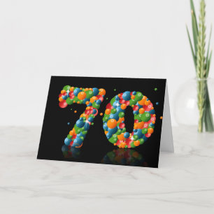 70th birthday with numbers vormen from bals kaart