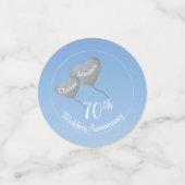 70th Platinum Wedding Anniversary heart balloons Confetti (Kleine voorkant)