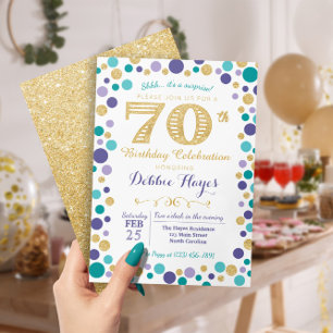 70th Surprise Birthday Party Invitation Kaart