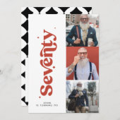 70th Verjaardag nodigen moderne minimale eenvoudig Kaart (Voorkant / Achterkant)