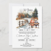 70th Wedding Anniversary Winter Landscape Romantic Kaart (Voorkant)