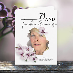 71 & Fabulose Orchidee Foto Verjaardagskaart Kaart