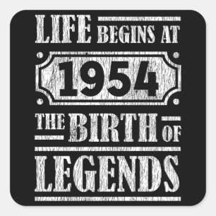 71 jaar oud 1954 Geboorte van de legende 71ste ver Vierkante Sticker