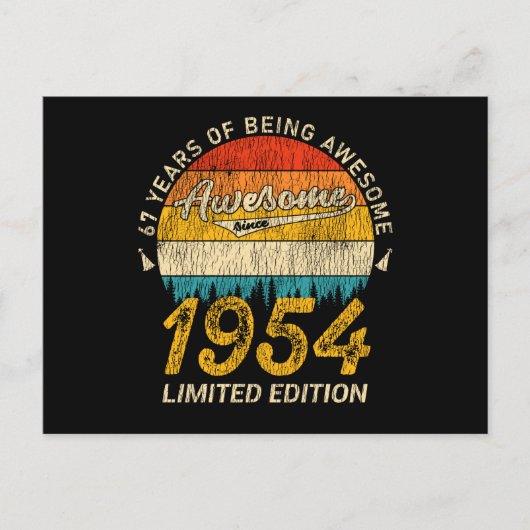 71 Jaar Oud 1954 Retro Awesome 71e Verjaardag Cade Briefkaart (Voorkant)