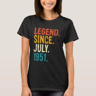 71 jaar oud 71e verjaardag legende sinds juli 1951 t-shirt