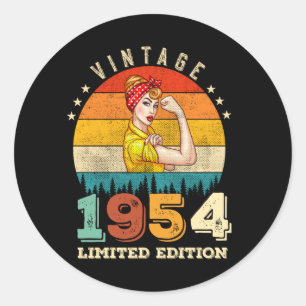 71 jaar oude Bday 1953 Vintage 71ste Verjaardag Vr Ronde Sticker