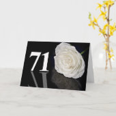 71e Anniversaire Carte avec une rose blanche class (Fleur jaune)