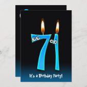 71e anniversaire Invitation de fête (Devant / Derrière)