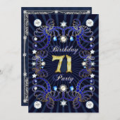 71e anniversaire invitation de fête avec des masse (Devant / Derrière)