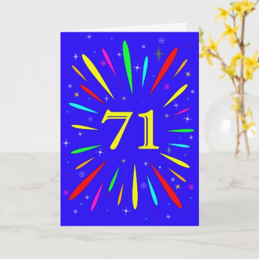 71e carte d'explosion d'anniversaire (Fleur jaune)