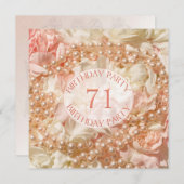 71e invitation à la fête d'anniversaire avec perle (Devant / Derrière)