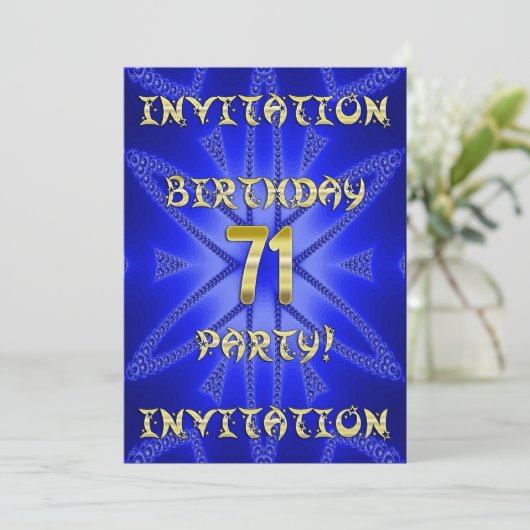 71e invitation de fête d'anniversaire (Debout devant)