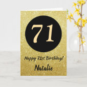 71e Joyeuse carte de Parties scintillant Black and (Fleur jaune)