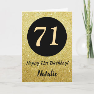 71e Joyeuse carte de Parties scintillant Black and