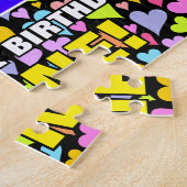 71e verjaardag — Fun, liefhebbende hartvormen + "7 Legpuzzel (Zijkant)