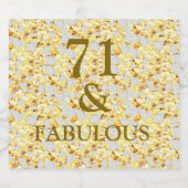 71e verjaardag sparkling wijnetiket (Enkel label)