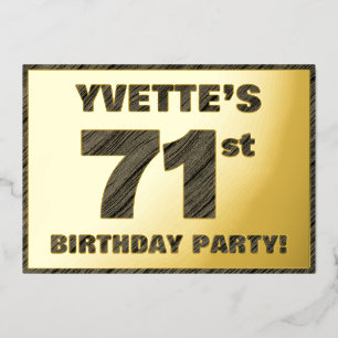 71e verjaardag van de partij van Birthday - Vette, Folie Uitnodiging