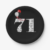 71e verjaardagsballonnen papieren bordje (Voorkant)