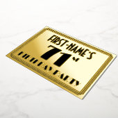 71e Verjaardagsfeest — Art Deco Uiterlijk “71” + N Folie Uitnodiging (Gedraaid)