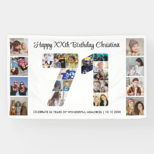 71e verjaardagsfeest Nummer 71 Fotocollage Spandoek