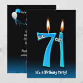 71e verjaardagsfeestje uitnodigen kaart (Voorkant / Achterkant)