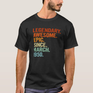 71St. Birthday Legendary Geweldige Epic sinds 1 ma T-shirt