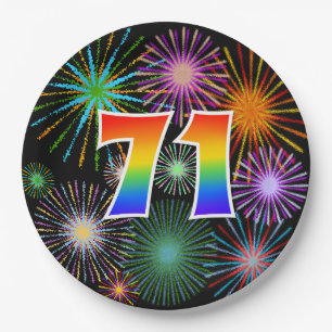 71ste evenement - Leuk, Kleurrijk, Vet, Regenboog Papieren Bordje