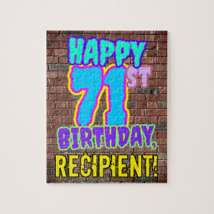 71ste verjaardag ~ Fun, geïnspireerde Urban Graffi Legpuzzel