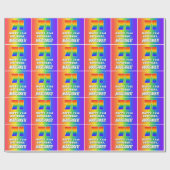 71ste verjaardag: kleurrijk, vun regenboogpatroon cadeaupapier (Vlak)