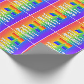 71ste verjaardag: kleurrijk, vun regenboogpatroon cadeaupapier (Hoek)