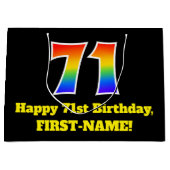 71ste verjaardag ~ Leuk, kleurrijk, levendig, rege Groot Cadeauzakje (Voorkant)
