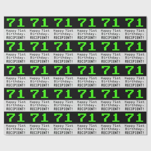 71ste verjaardag - Nerdy / Geeky Style "71" en naa Cadeaupapier (Vlak)
