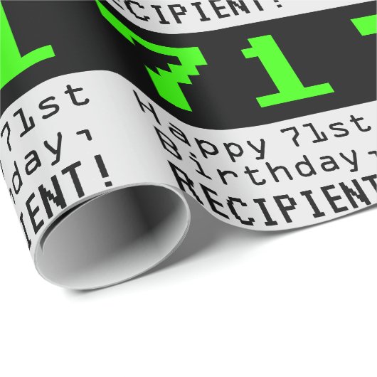 71ste verjaardag - Nerdy / Geeky Style "71" en naa Cadeaupapier (Rol Hoek)