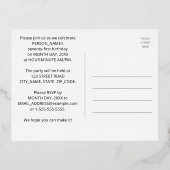 71ste verjaardag: Vette, kleurrijke Fireworks-look Folie Uitnodiging Briefkaart (Achterkant)