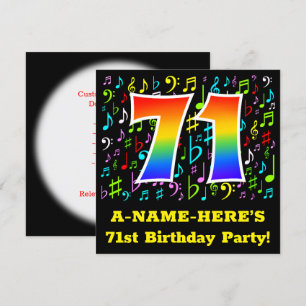 71ste verjaardagsfeestje: leuke muzieksymbolen, re kaart