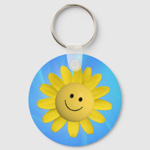 720227 HAPPY SUN FLOWER SMILIE FACE CARTOON GRAPHI SLEUTELHANGER