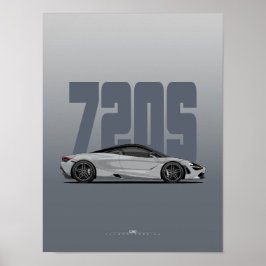 720S Supercar Poster – Blade Silver