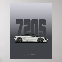 720S Supercar Poster – Wit